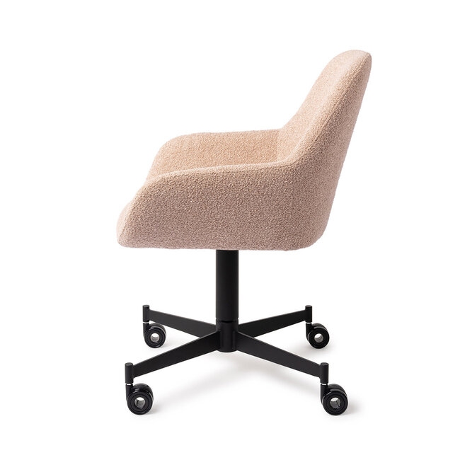 Jesper Home Kushi Flax Relax Eetkamerstoel - Caster Black