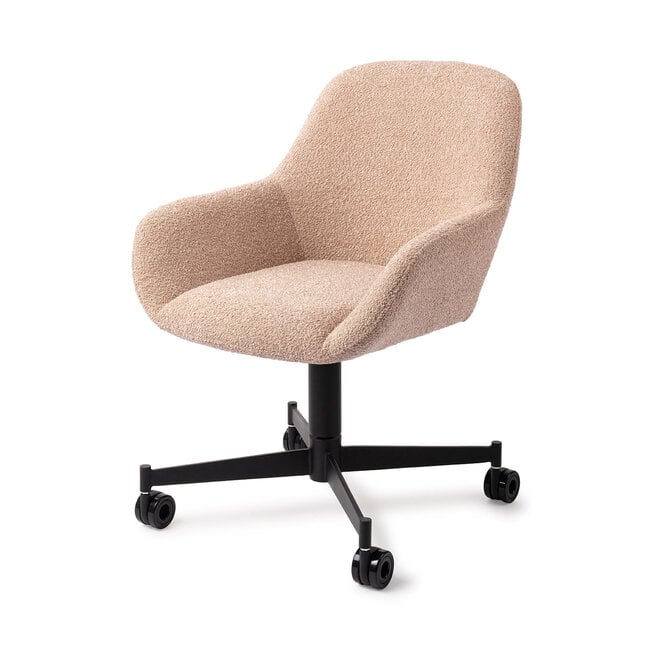 Jesper Home Kushi Flax Relax Eetkamerstoel - Caster Black