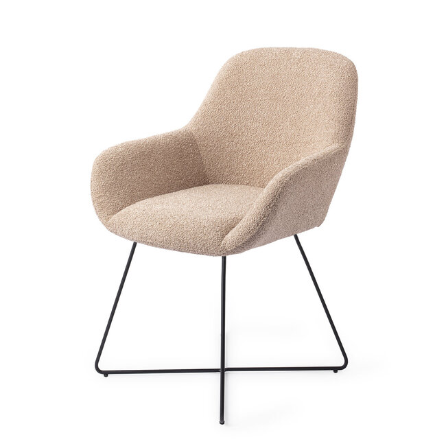 Jesper Home Kushi Flax Relax Eetkamerstoel - Cross Black