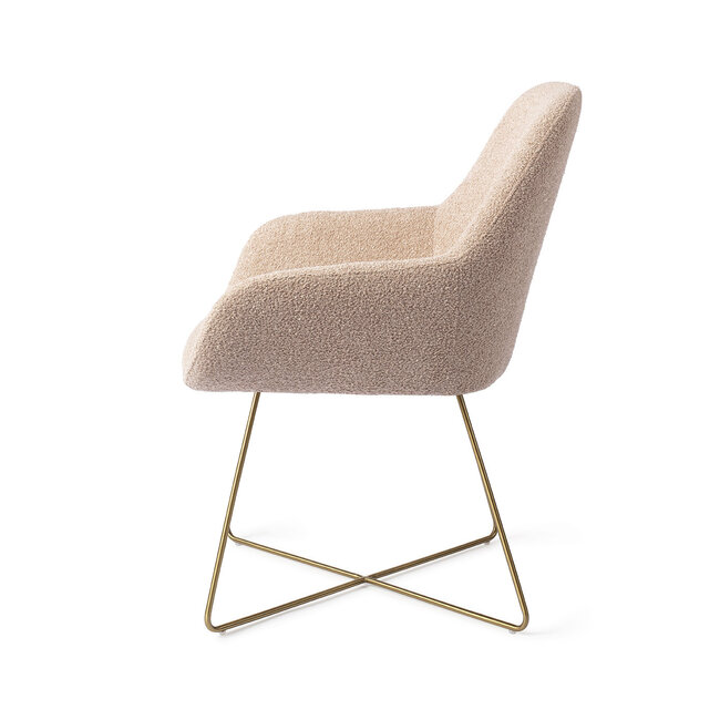 Jesper Home Kushi Flax Relax Eetkamerstoel - Cross Gold
