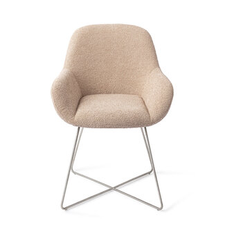 Jesper Home Kushi Flax Relax Eetkamerstoel - Cross Steel