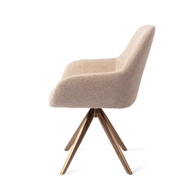Jesper Home Kushi Flax Relax Eetkamerstoel - Turn Rose Gold