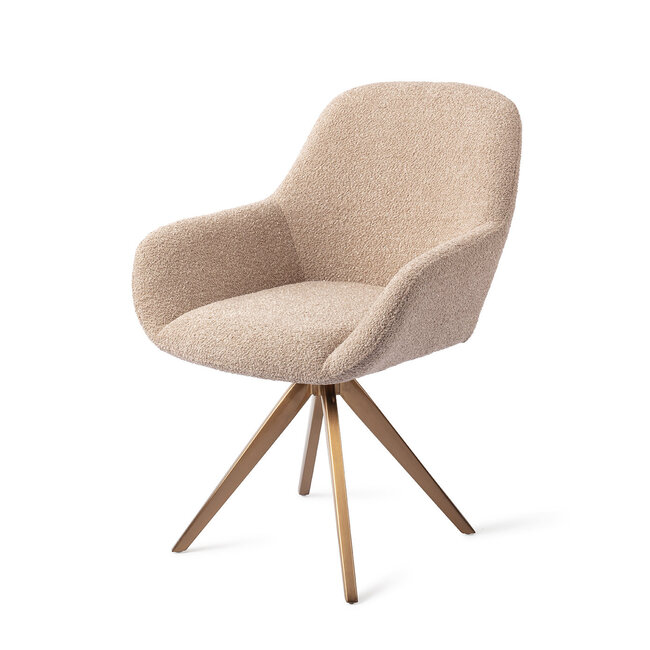 Jesper Home Kushi Flax Relax Eetkamerstoel - Turn Rose Gold