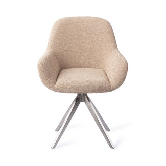 Jesper Home Kushi Flax Relax Eetkamerstoel - Turn Steel