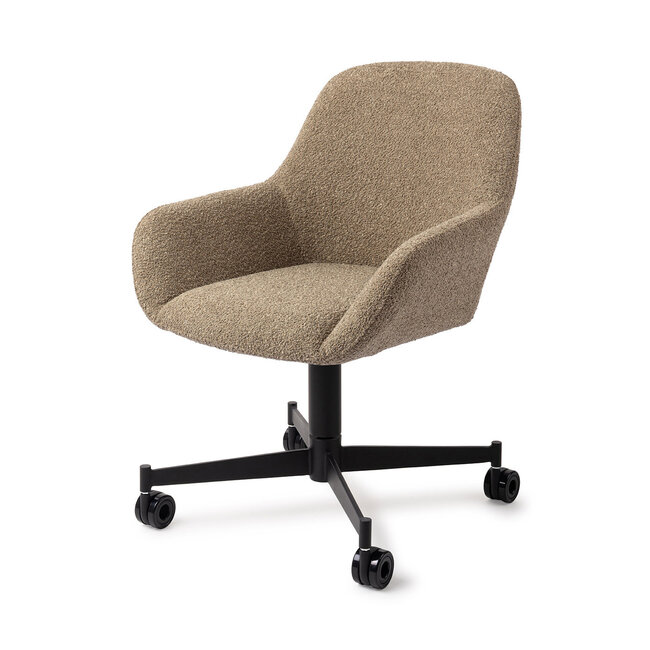 Jesper Home Kushi Moss Meadow Eetkamerstoel - Caster Black