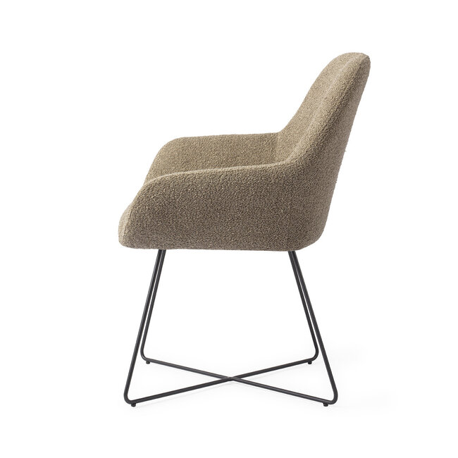 Jesper Home Kushi Moss Meadow Eetkamerstoel - Cross Black