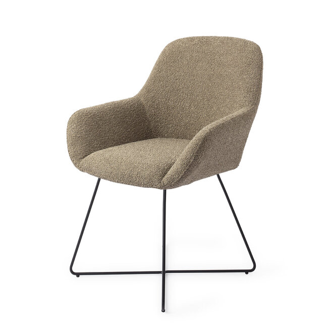 Jesper Home Kushi Moss Meadow Eetkamerstoel - Cross Black