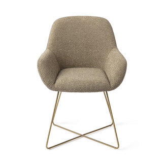 Jesper Home Kushi Moss Meadow Eetkamerstoel - Cross Gold