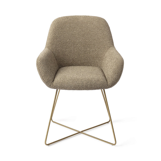 Jesper Home Kushi Moss Meadow Eetkamerstoel - Cross Gold