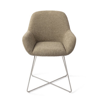 Jesper Home Kushi Moss Meadow Eetkamerstoel - Cross Steel
