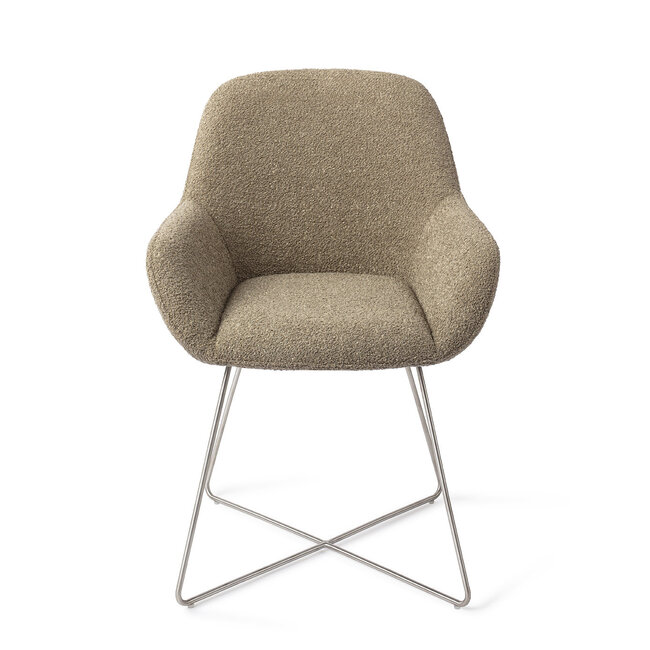 Jesper Home Kushi Moss Meadow Eetkamerstoel - Cross Steel