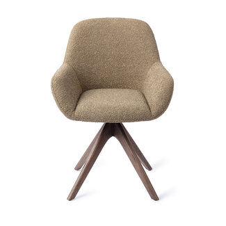 Jesper Home Kushi Moss Meadow Eetkamerstoel - Revolve Oak Walnut