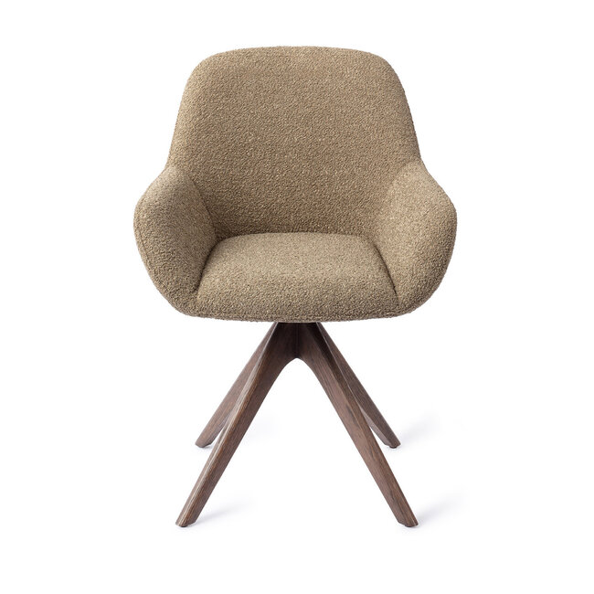 Jesper Home Kushi Moss Meadow Eetkamerstoel - Revolve Oak Walnut