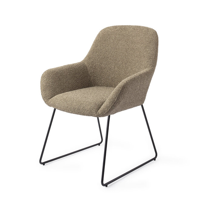 Jesper Home Kushi Moss Meadow Eetkamerstoel - Slide Black
