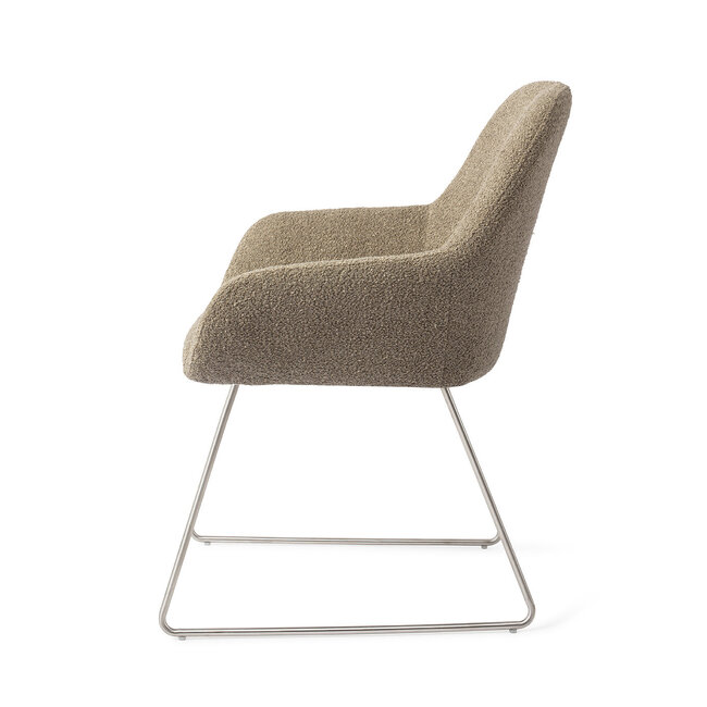 Jesper Home Kushi Moss Meadow Eetkamerstoel - Slide Steel