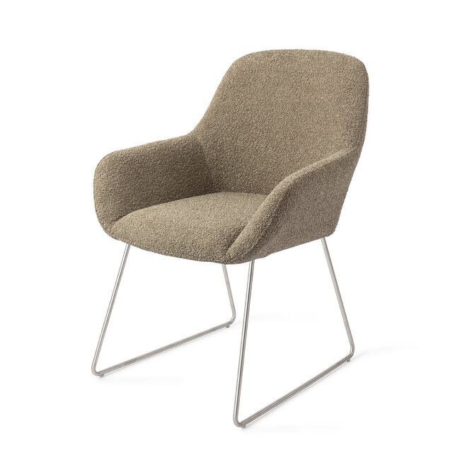 Jesper Home Kushi Moss Meadow Eetkamerstoel - Slide Steel