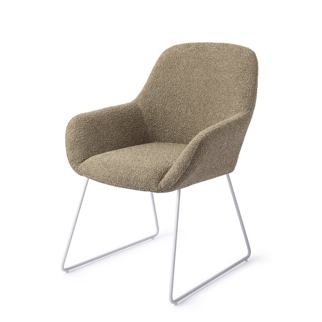 Jesper Home Kushi Moss Meadow Eetkamerstoel - Slide White