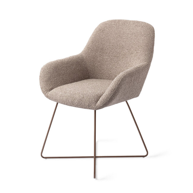 Jesper Home Kushi Stone Haze Eetkamerstoel - Cross Rose Gold