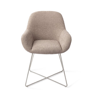 Jesper Home Kushi Stone Haze Eetkamerstoel - Cross Steel