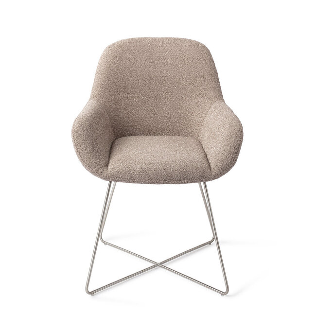 Jesper Home Kushi Stone Haze Eetkamerstoel - Cross Steel