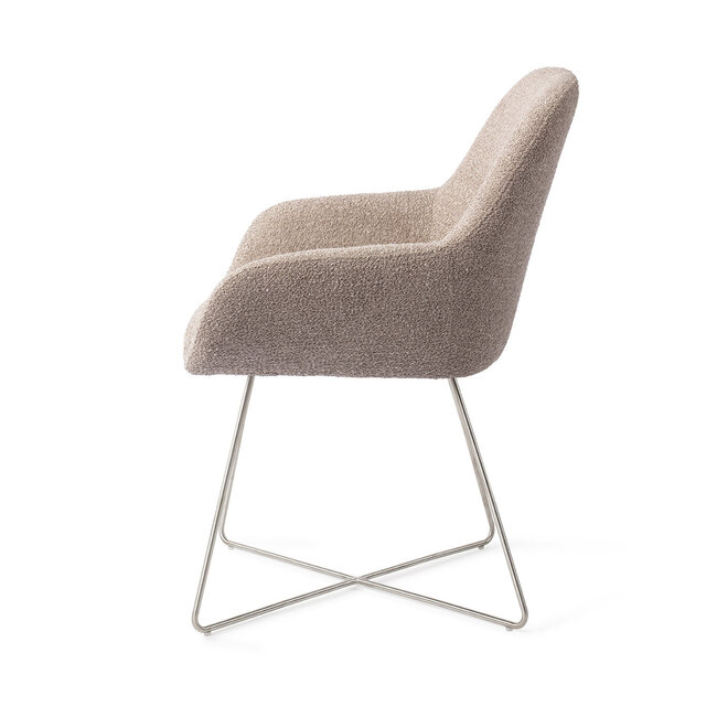 Jesper Home Kushi Stone Haze Eetkamerstoel - Cross Steel