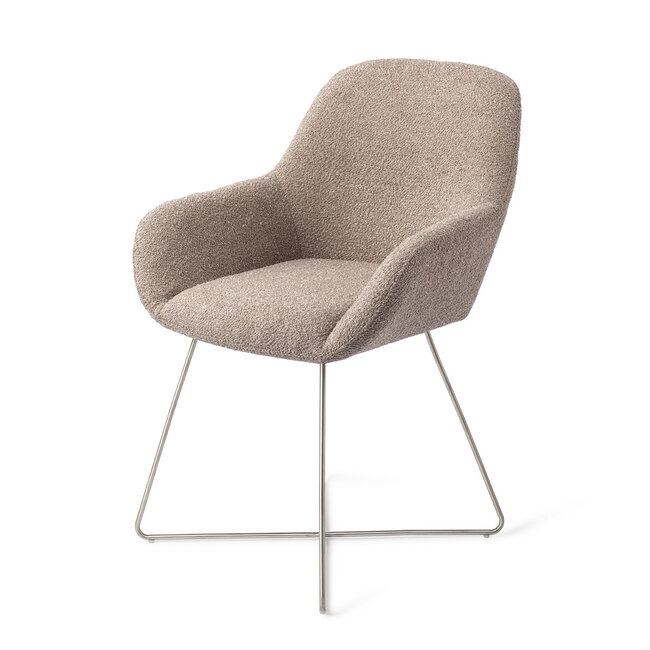 Jesper Home Kushi Stone Haze Eetkamerstoel - Cross Steel