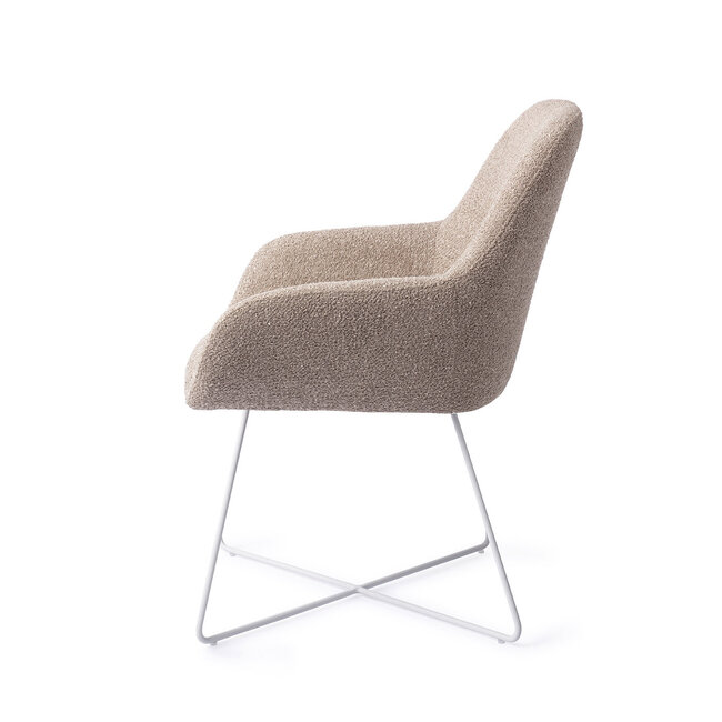 Jesper Home Kushi Stone Haze Eetkamerstoel - Cross White