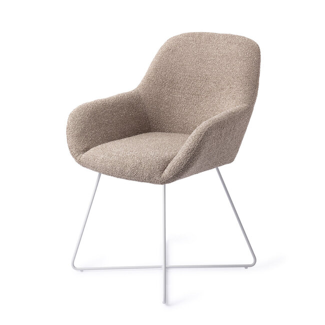 Jesper Home Kushi Stone Haze Eetkamerstoel - Cross White