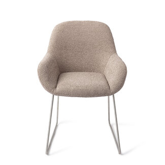 Jesper Home Kushi Stone Haze Eetkamerstoel - Slide Steel