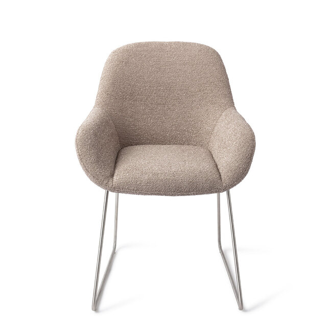 Jesper Home Kushi Stone Haze Eetkamerstoel - Slide Steel