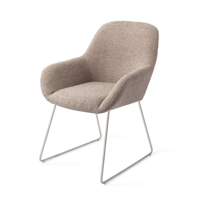 Jesper Home Kushi Stone Haze Eetkamerstoel - Slide Steel