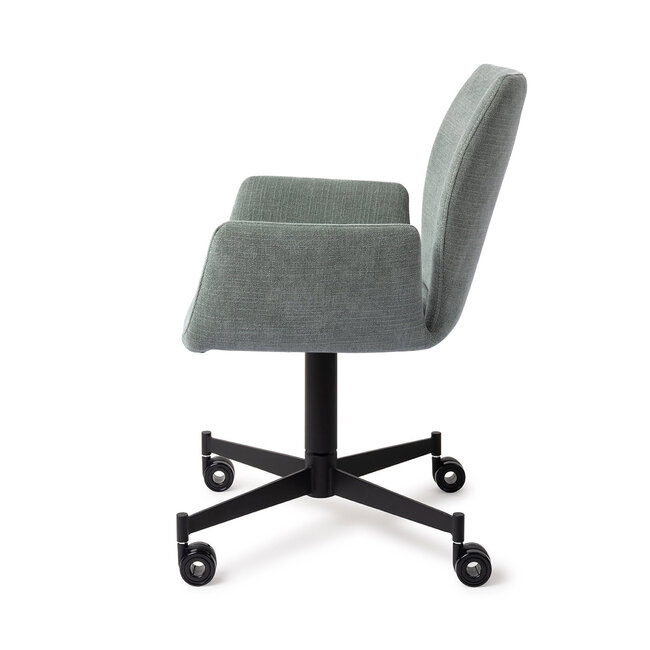 Jesper Home Misaki Breezy Blue Eetkamerstoel - Caster Black