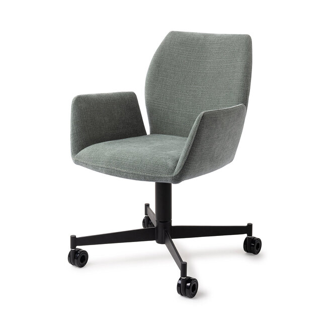 Jesper Home Misaki Breezy Blue Eetkamerstoel - Caster Black