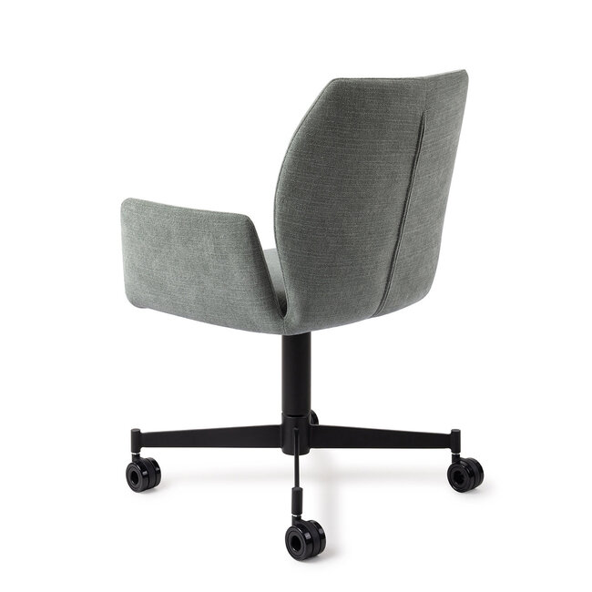 Jesper Home Misaki Breezy Blue Eetkamerstoel - Caster Black