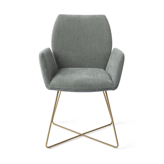 Jesper Home Misaki Breezy Blue Eetkamerstoel - Cross Gold