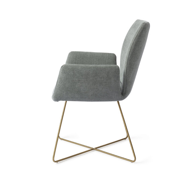 Jesper Home Misaki Breezy Blue Eetkamerstoel - Cross Gold