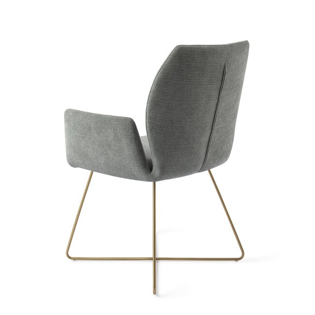 Jesper Home Misaki Breezy Blue Eetkamerstoel - Cross Gold