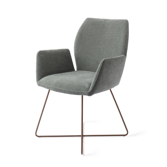 Jesper Home Misaki Breezy Blue Eetkamerstoel - Cross Rose Gold