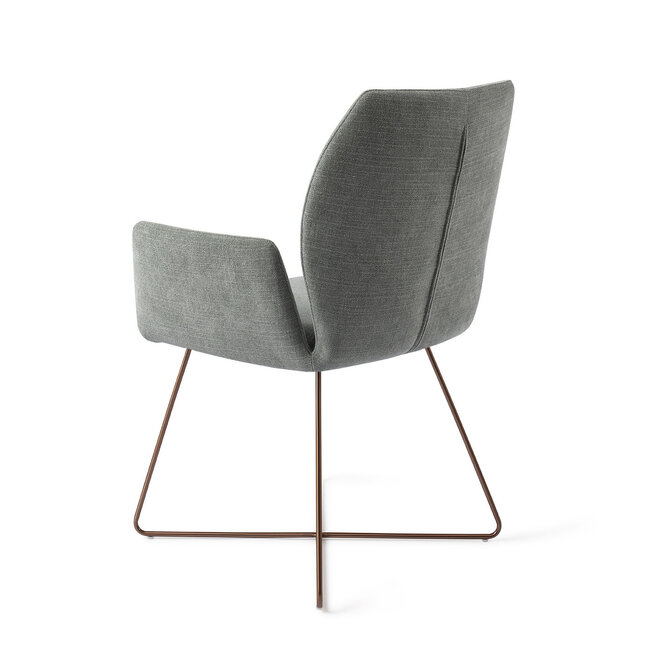 Jesper Home Misaki Breezy Blue Eetkamerstoel - Cross Rose Gold