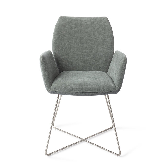 Jesper Home Misaki Breezy Blue Eetkamerstoel - Cross Steel