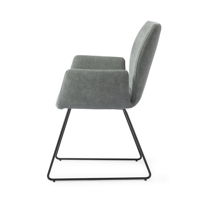Jesper Home Misaki Breezy Blue Eetkamerstoel - Slide Black