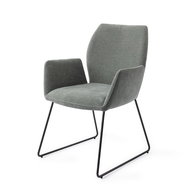 Jesper Home Misaki Breezy Blue Eetkamerstoel - Slide Black