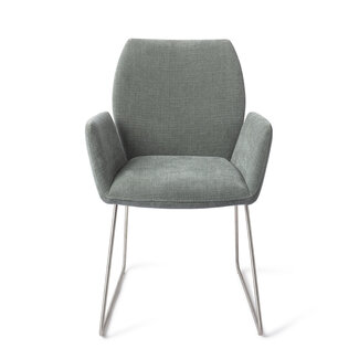 Jesper Home Misaki Breezy Blue Eetkamerstoel - Slide Steel