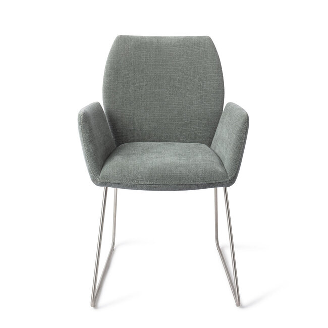 Jesper Home Misaki Breezy Blue Eetkamerstoel - Slide Steel