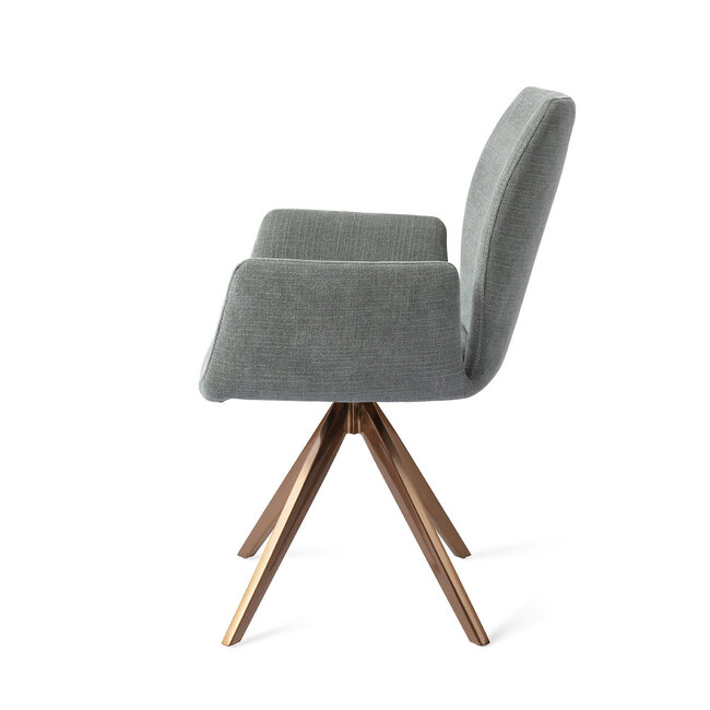 Jesper Home Misaki Breezy Blue Eetkamerstoel - Turn Rose Gold