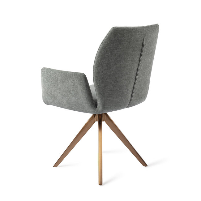 Jesper Home Misaki Breezy Blue Eetkamerstoel - Turn Rose Gold