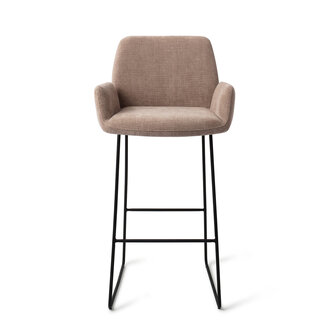 Jesper Home Misaki Mocha Mist Barkruk (H) - Bar Slide Black