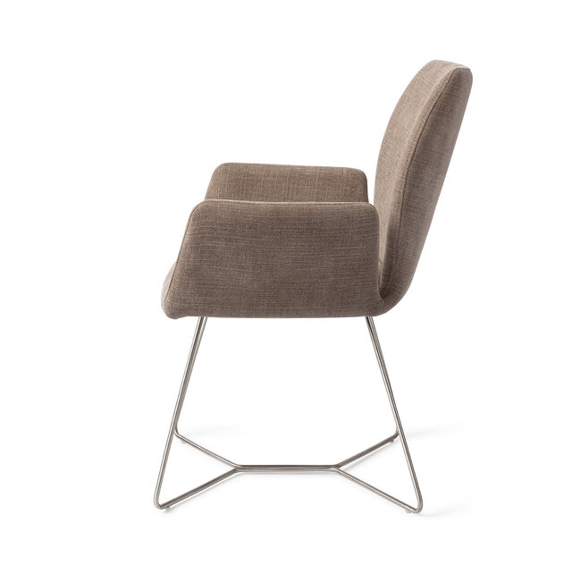 Jesper Home Misaki Mocha Mist Eetkamerstoel - Beehive Steel