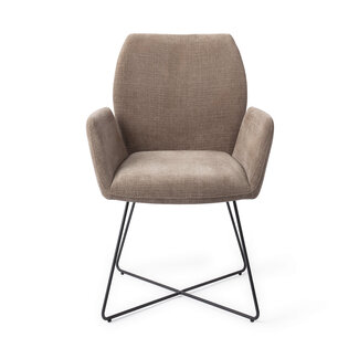 Jesper Home Misaki Mocha Mist Eetkamerstoel - Cross Black