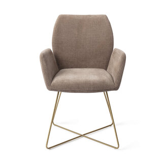Jesper Home Misaki Mocha Mist Eetkamerstoel - Cross Gold